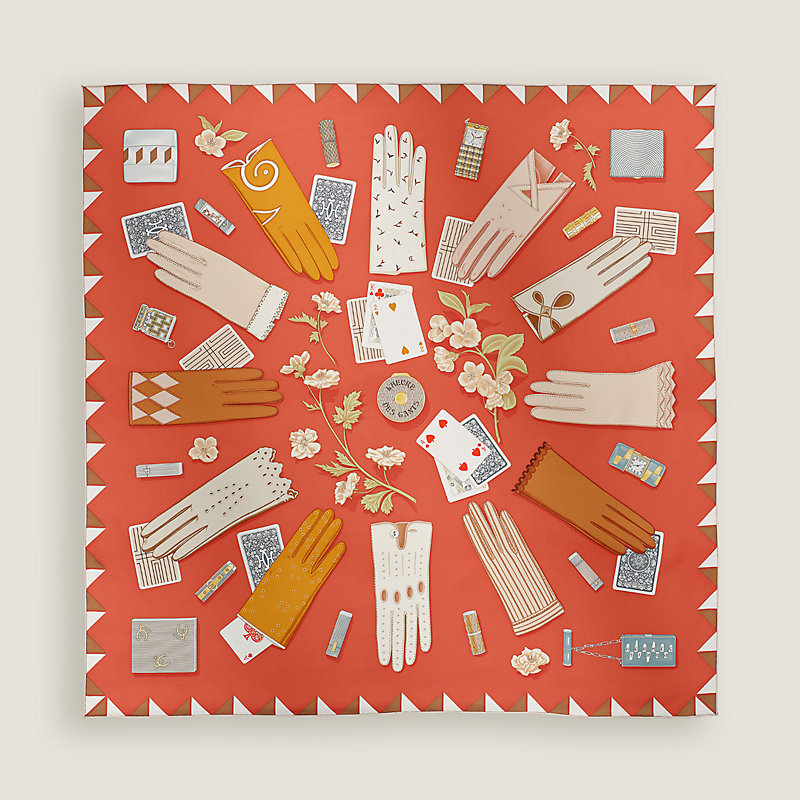 【ユニークな柄★】HERMES カレ90 L’Heure des Gants スカーフ L'Heure des Gants scarf 90 | Hermès USA